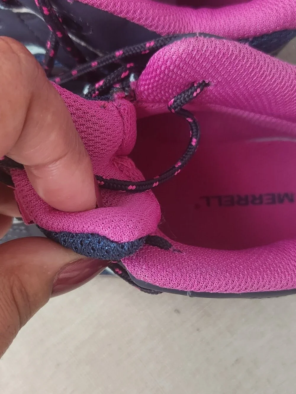 Kids Navy and Pink Trail Sneakers